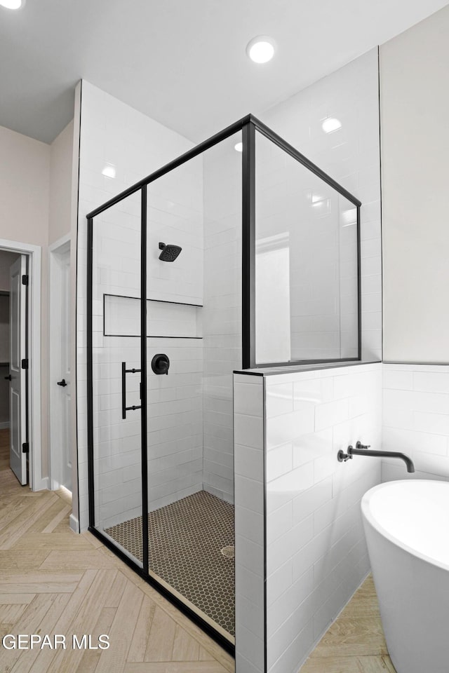 13368 Coldham St, El Paso, TX 79928 - full bath featuring a stall shower and a freestanding bath