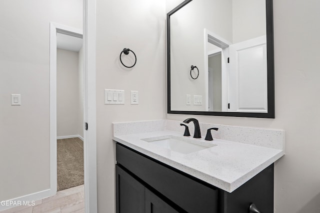 13368 Coldham St, El Paso, TX 79928 - bathroom with vanity and baseboards