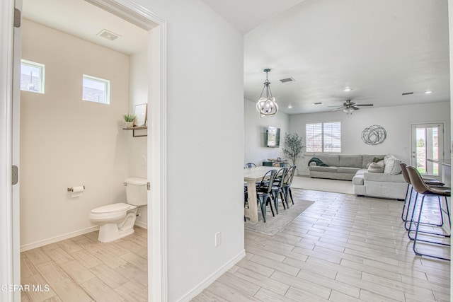 7517 Red Cedar Dr, El Paso, TX 79911 - living area with light wood-style flooring, ceiling fan, baseboards, and recessed lighting