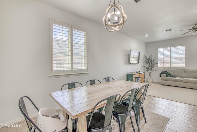 7517 Red Cedar Dr, El Paso, TX 79911 - dining room with baseboards, a chandelier, and ceiling fan