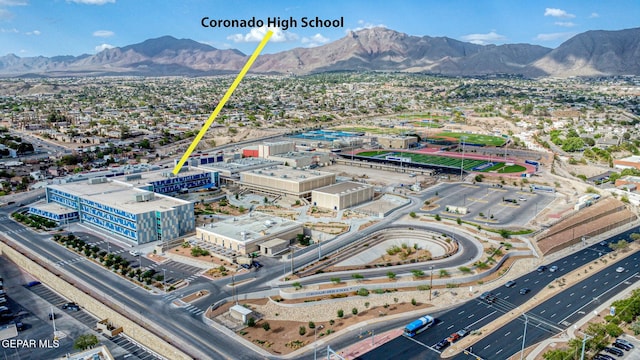 6929 Canyon View Ln, El Paso, TX 79912 - drone / aerial view of a mountain backdrop