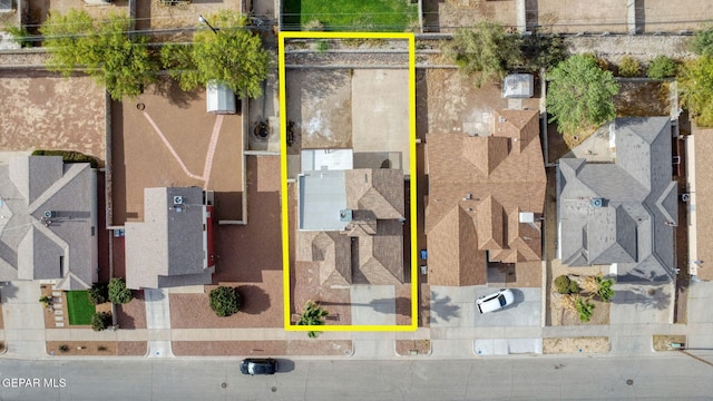 6929 Canyon View Ln, El Paso, TX 79912 - aerial view of residential area with property parcel outlined