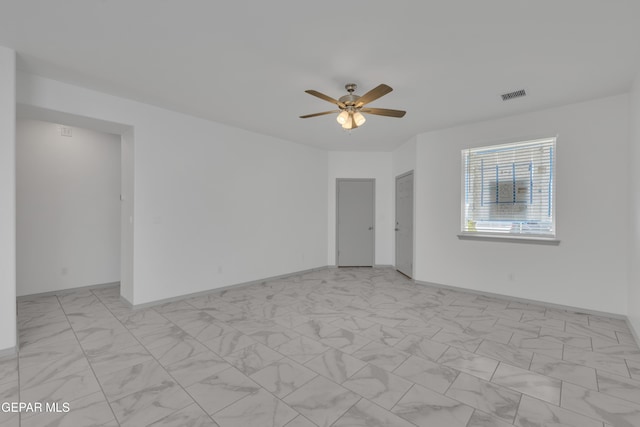 15221 Apex Ct, El Paso, TX 79938 - unfurnished room with ceiling fan and light marble finish flooring