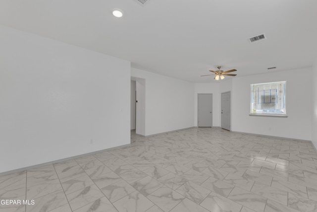 15221 Apex Ct, El Paso, TX 79938 - unfurnished room featuring a ceiling fan, light marble finish floors, and recessed lighting