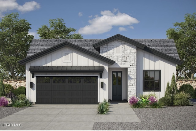 895 Dewsbury Way, El Paso, TX 79928 - view of front facade featuring a garage, board and batten siding, driveway, and roof with shingles