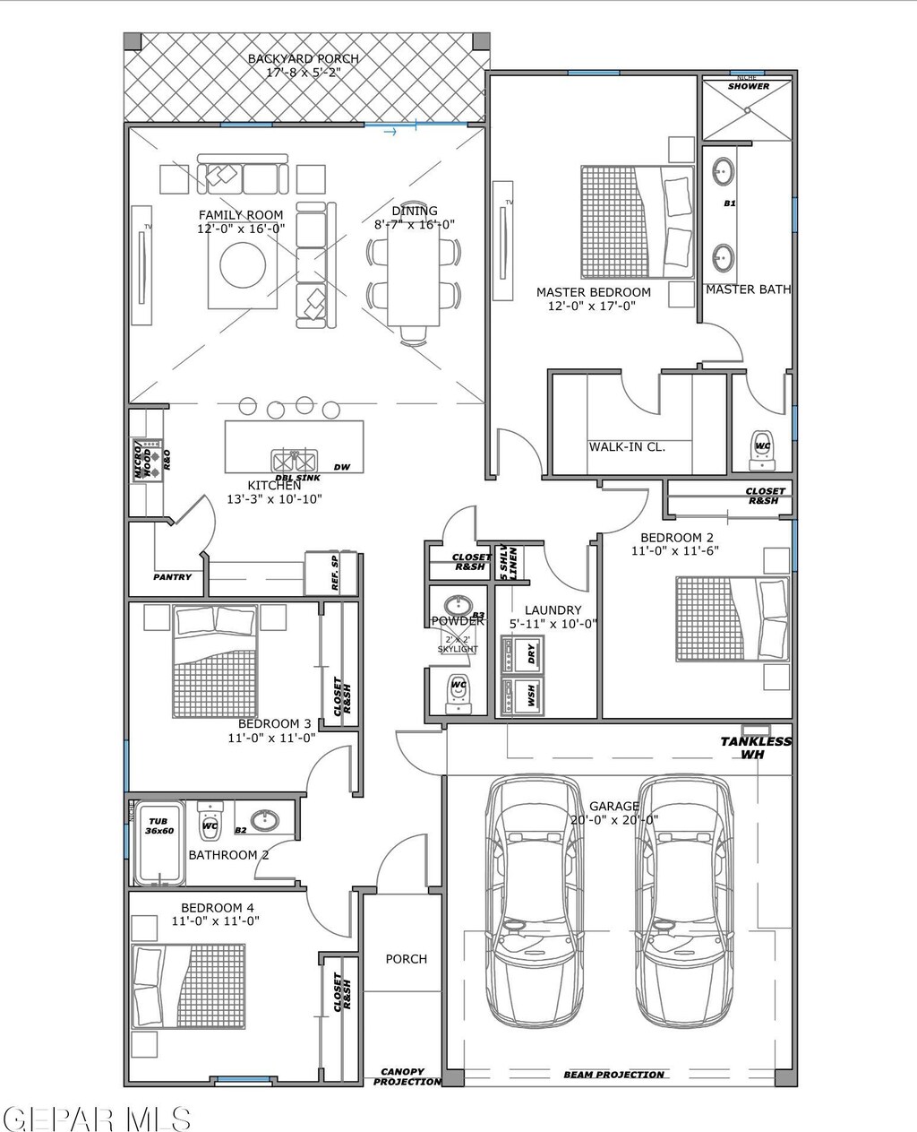 953 Ada Ln, El Paso, TX 79932 - room layout