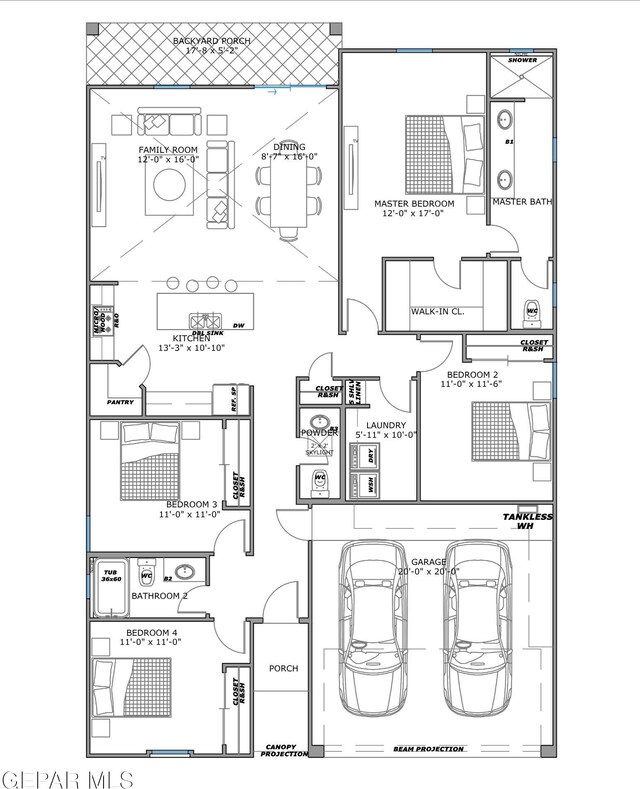 953 Ada Ln, El Paso, TX 79932 - room layout