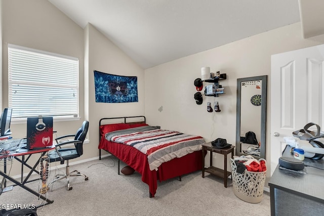 7101 Mesquite Tree Ln, El Paso, TX 79934 - bedroom featuring vaulted ceiling, carpet floors, and baseboards