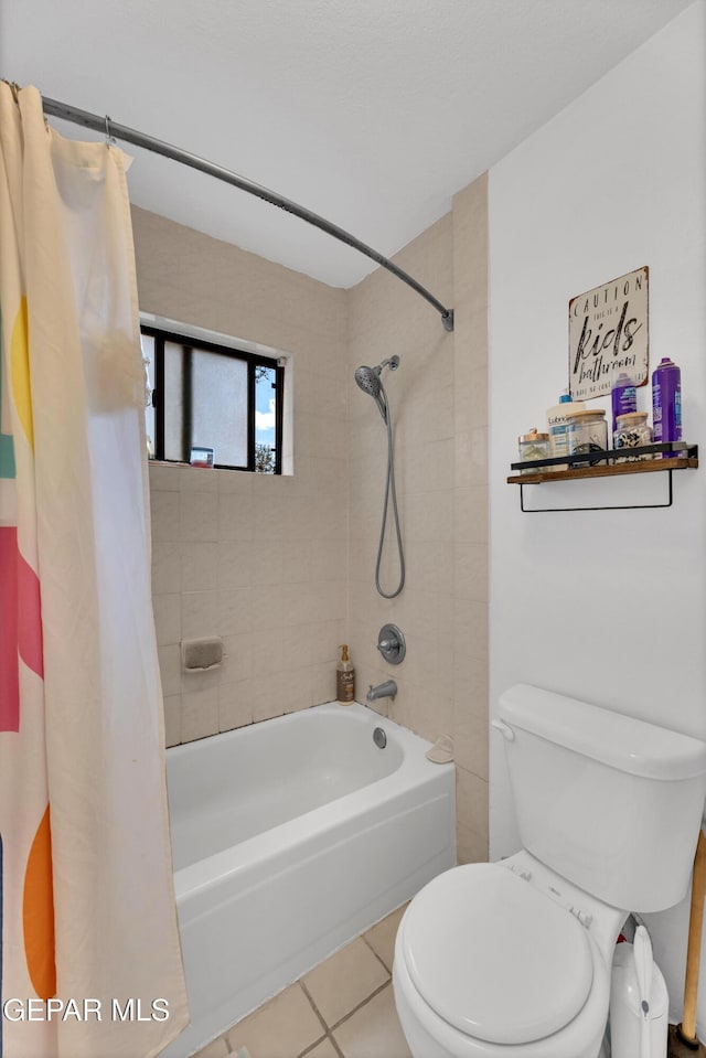 6101 Via Suerte Ave, El Paso, TX 79912 - full bathroom with shower / bath combo, toilet, and tile patterned floors