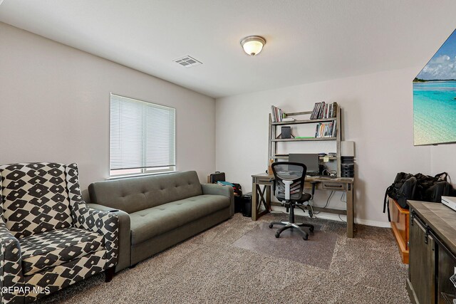 12749 Iron Falls Dr, Horizon City, TX 79928 - office area featuring carpet floors and baseboards