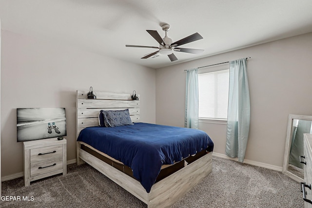 12749 Iron Falls Dr, Horizon City, TX 79928 - bedroom with carpet flooring, a ceiling fan, and baseboards