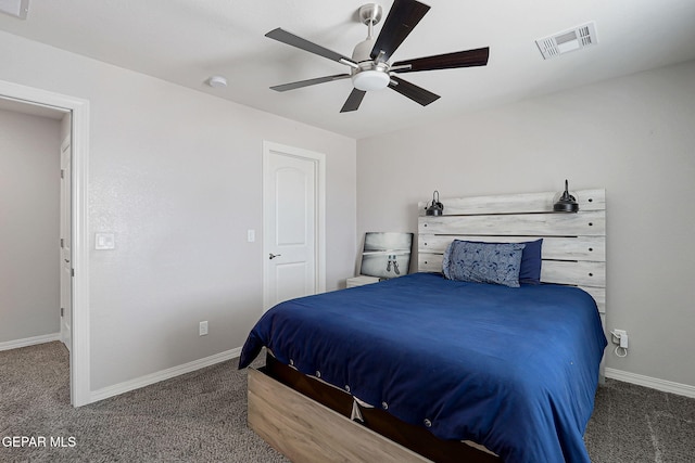 12749 Iron Falls Dr, Horizon City, TX 79928 - carpeted bedroom featuring baseboards and ceiling fan