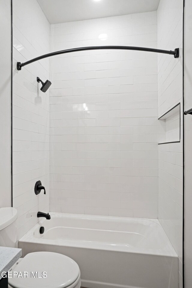 13351 Jeff Winton Dr, El Paso, TX 79928 - full bathroom with toilet and washtub / shower combination