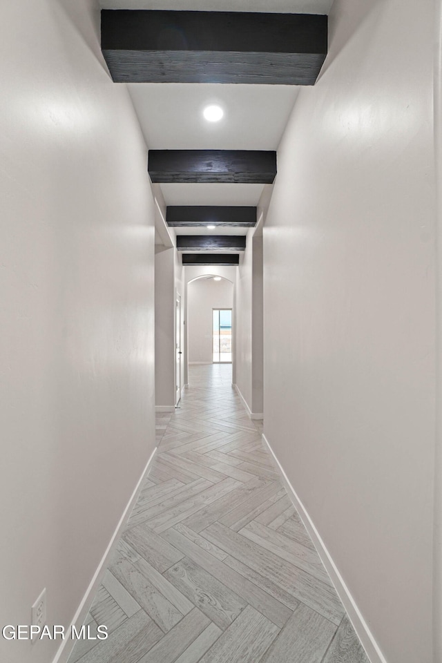 13351 Jeff Winton Dr, El Paso, TX 79928 - hallway with baseboards and arched walkways