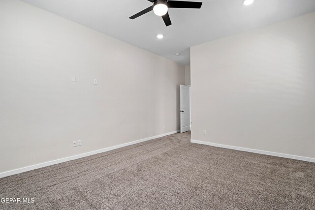 13351 Jeff Winton Dr, El Paso, TX 79928 - unfurnished room with ceiling fan, carpet flooring, baseboards, and recessed lighting