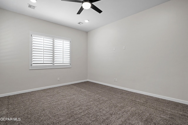 13351 Jeff Winton Dr, El Paso, TX 79928 - spare room featuring a ceiling fan, carpet flooring, and baseboards