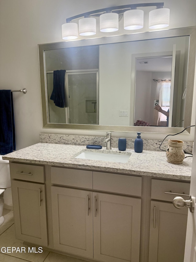 13862 Paseo Bosque Ave, El Paso, TX 79928 - bathroom with vanity and a shower stall
