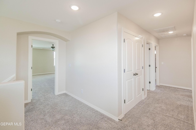 14737 Tierra Escape Ave, El Paso, TX 79938 - hall with carpet floors, recessed lighting, and arched walkways