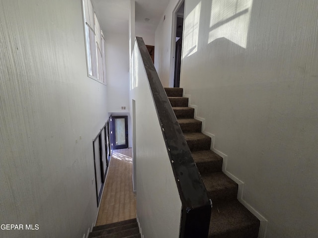 441 Irondale Dr, El Paso, TX 79912 - stairway featuring healthy amount of natural light, baseboards, and carpet flooring