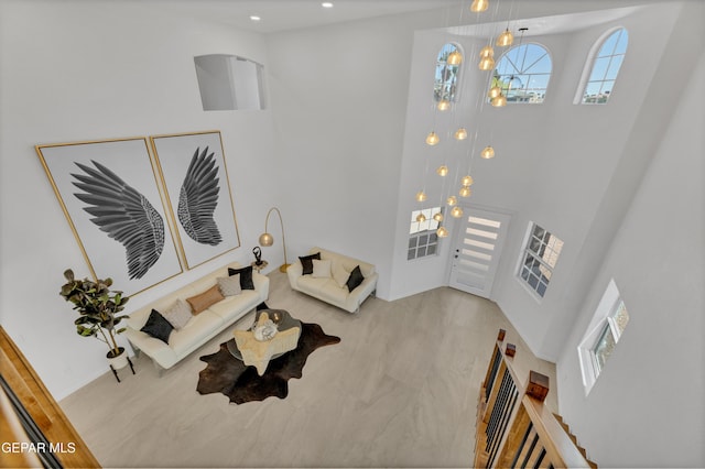 11316 Menlo Ave, El Paso, TX 79936 - living area with a high ceiling and recessed lighting