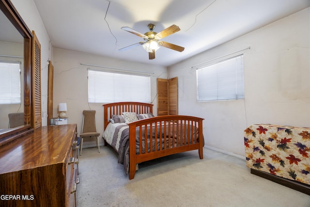 113 N Moon Rd, Socorro, TX 79927 - bedroom with carpet and ceiling fan