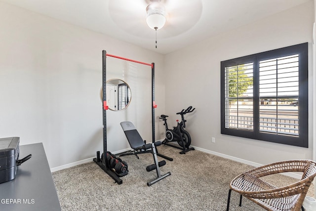 14689 Pebble Hills Blvd, El Paso, TX 79938 - workout area featuring carpet flooring and ceiling fan