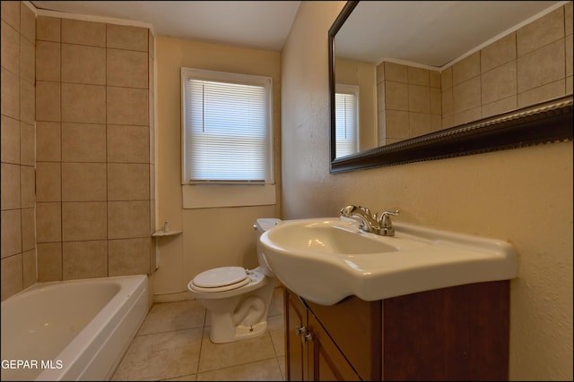 2619 Piedras St Unit A, And B, El Paso, TX 79930 - bathroom featuring vanity, tile patterned floors, and toilet