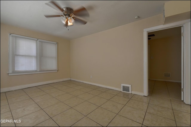 2619 Piedras St Unit A, And B, El Paso, TX 79930 - empty room with a ceiling fan, light tile patterned floors, baseboards, and a smoke detector
