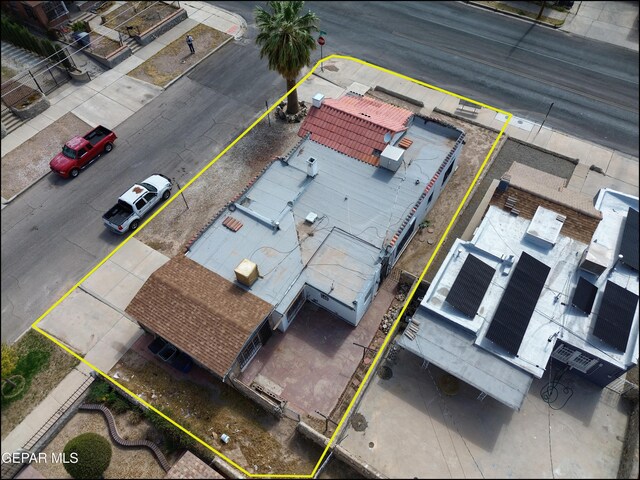 2619 Piedras St Unit A, And B, El Paso, TX 79930 - aerial view of property and surrounding area featuring property boundaries highlighted
