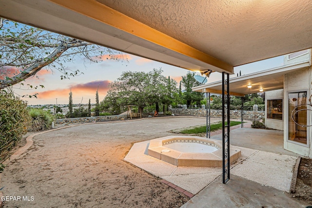 1433 Belvidere St, El Paso, TX 79912 - view of patio featuring an in-ground hot tub