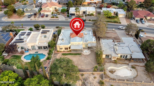 1433 Belvidere St, El Paso, TX 79912 - aerial view of property and surrounding area featuring nearby suburban area and a pool