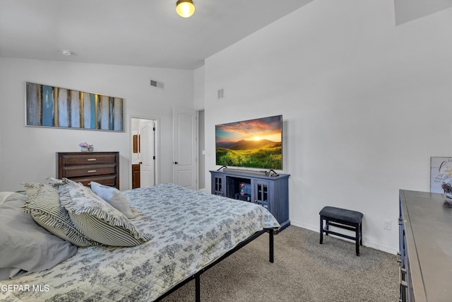 14250 Charles Pollock Ave, El Paso, TX 79938 - carpeted bedroom featuring baseboards and high vaulted ceiling