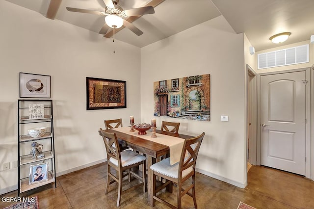 6350 Escondido Dr Unit A24, El Paso, TX 79912 - dining room featuring baseboards and a ceiling fan