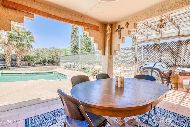 1809 Garden Gate Way, El Paso, TX 79936 - fenced backyard featuring a patio area, an outdoor pool, and a pergola