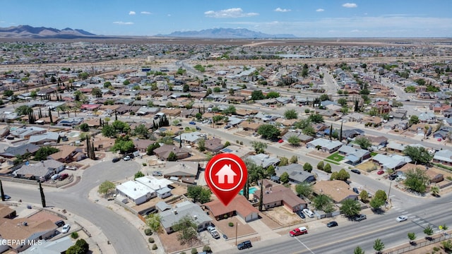 10749 Rushing Rd, El Paso, TX 79924 - aerial view of property's location with mountains and nearby suburban area
