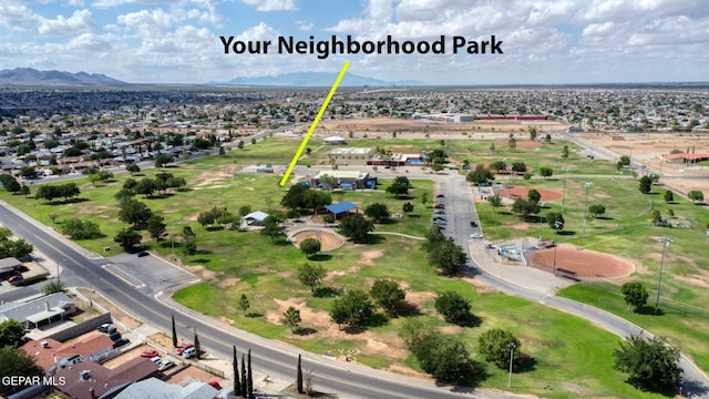 10749 Rushing Rd, El Paso, TX 79924 - aerial view of residential area featuring a mountainous background