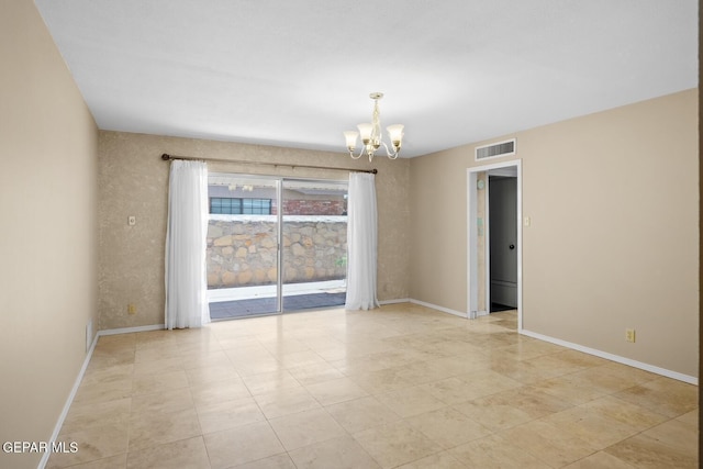 8820 Dirk Ct, El Paso, TX 79925 - unfurnished room with a chandelier and baseboards