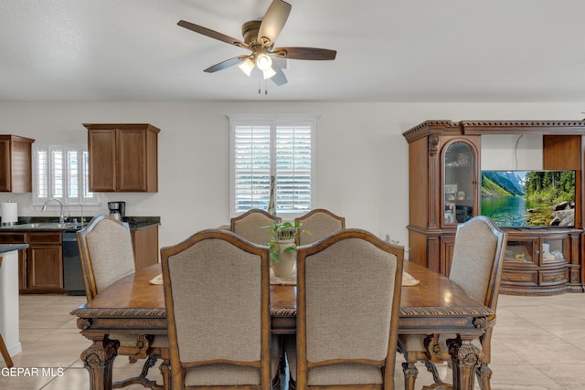 2201 Morning Mist Pl, El Paso, TX 79938 - dining space featuring ceiling fan and light tile patterned flooring