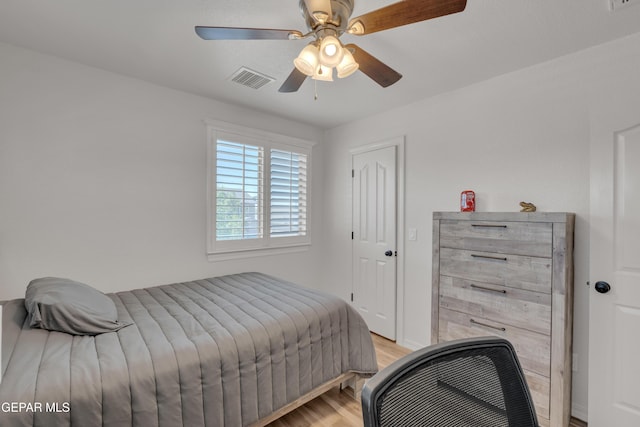 2201 Morning Mist Pl, El Paso, TX 79938 - bedroom featuring light wood finished floors, ceiling fan, and baseboards
