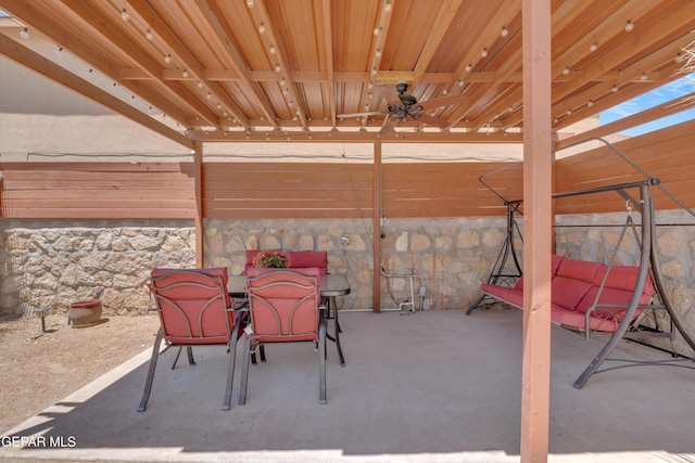 2201 Morning Mist Pl, El Paso, TX 79938 - view of patio with a ceiling fan and outdoor dining area
