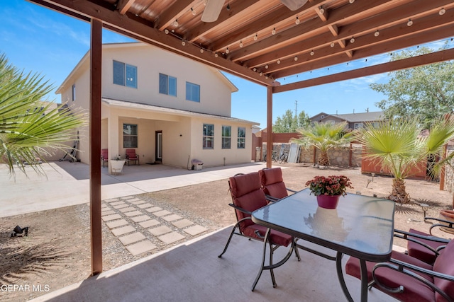 2201 Morning Mist Pl, El Paso, TX 79938 - fenced backyard with a patio and outdoor dining space