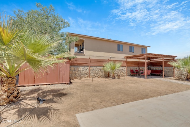 2201 Morning Mist Pl, El Paso, TX 79938 - view of yard with a pergola and a patio area