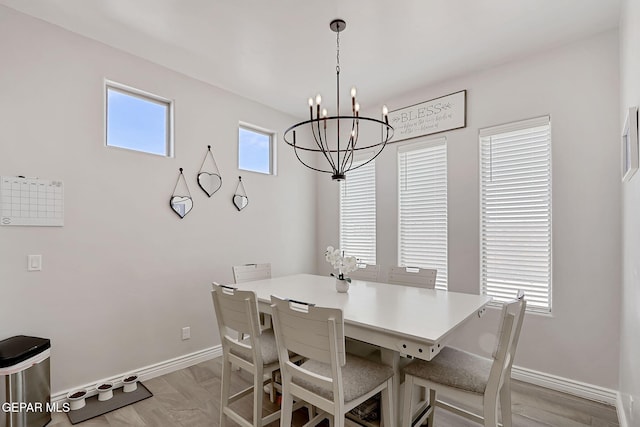 974 Airship Pl, Horizon City, TX 79928 - dining room featuring a chandelier and baseboards