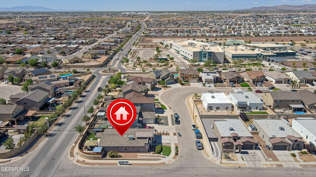 14701 Tim Hardaway, El Paso, TX 79938 - aerial view of property's location featuring mountains and nearby suburban area