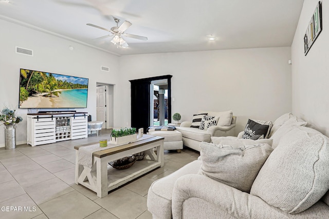 14701 Tim Hardaway, El Paso, TX 79938 - living room featuring tile patterned flooring, a ceiling fan, and baseboards