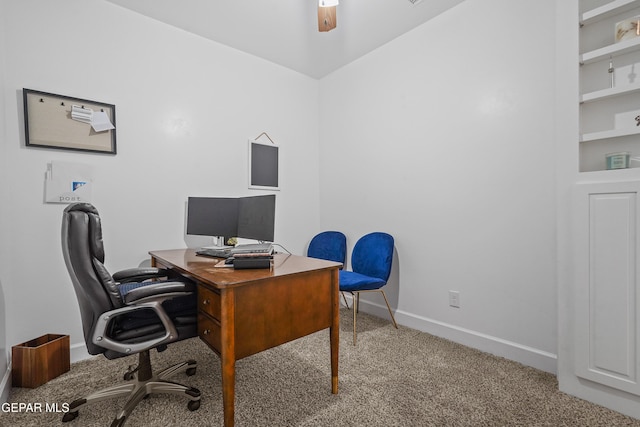 12264 Clifton Hill Rd, El Paso, TX 79928 - carpeted office with baseboards
