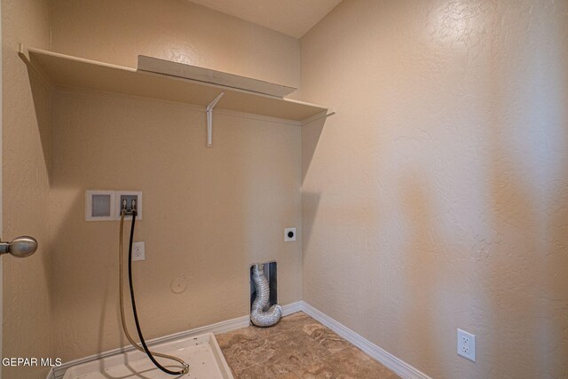 117 Camino Cresta Pl, Horizon City, TX 79928 - washroom with electric dryer hookup, washer hookup, and baseboards