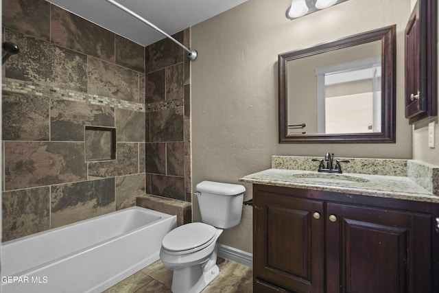 2909 Pino Triste Dr, El Paso, TX 79938 - bathroom with vanity, shower / bathtub combination, and a textured wall