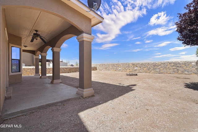 2909 Pino Triste Dr, El Paso, TX 79938 - view of yard with a ceiling fan and a patio