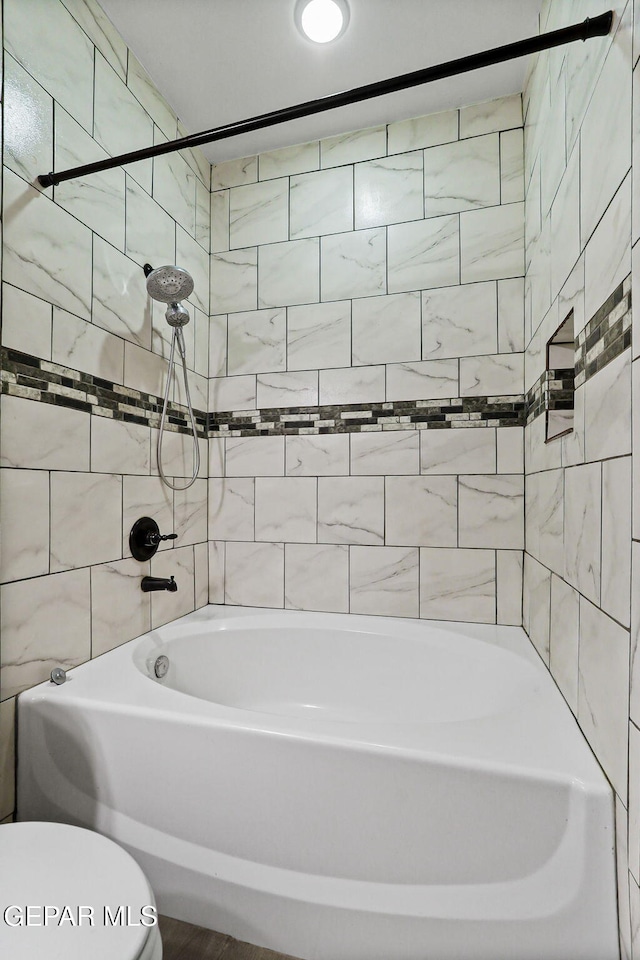 6037 Vicente Gomez Ln, El Paso, TX 79932 - bathroom featuring toilet and shower / tub combination